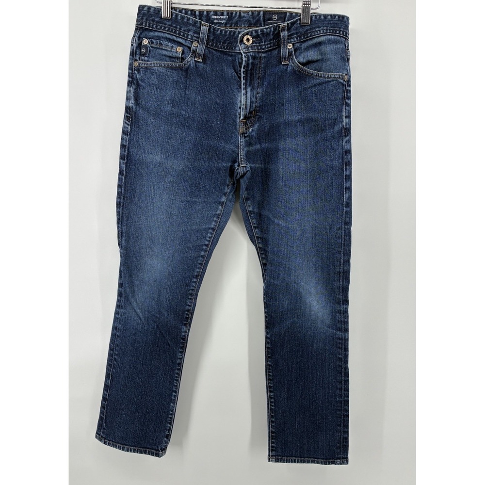 AG Adriano Goldschmied Everett Slim Straight Jeans Premium Denim Men 32x29 Blue - Picture 3 of 7